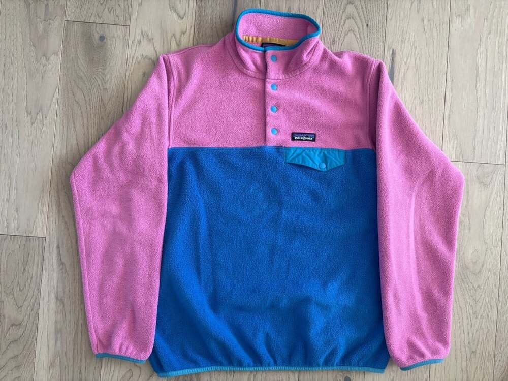 Patagonia Lightweight Synchilla Snap-T Fleece Pullover Size M Pink Blue